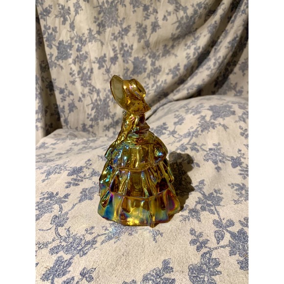 Wheaton Amber Iridescent Colonial Southern Belle Glass Figurine - Picture 2 of 8
